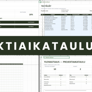 Projektiaikataulu Excel – projektinhallinta aikajanalla ja Gantt-kaaviolla